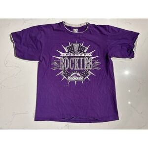 Vintage 1993 Colorado Rockies Logo 7 Purple T-Shirt